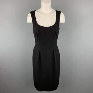 YVES SAINT LAURENT Black Wool  Elastane Shift Dress